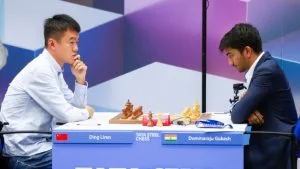 gukesh vs ding liren at World Chess Championship 2024